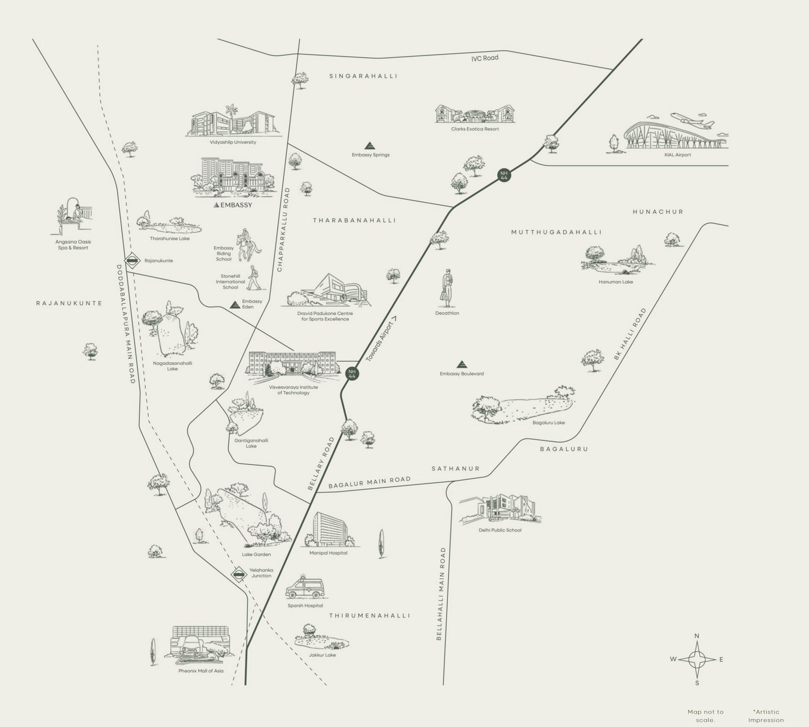 Embassy Knowledge Park location map North Bengaluru